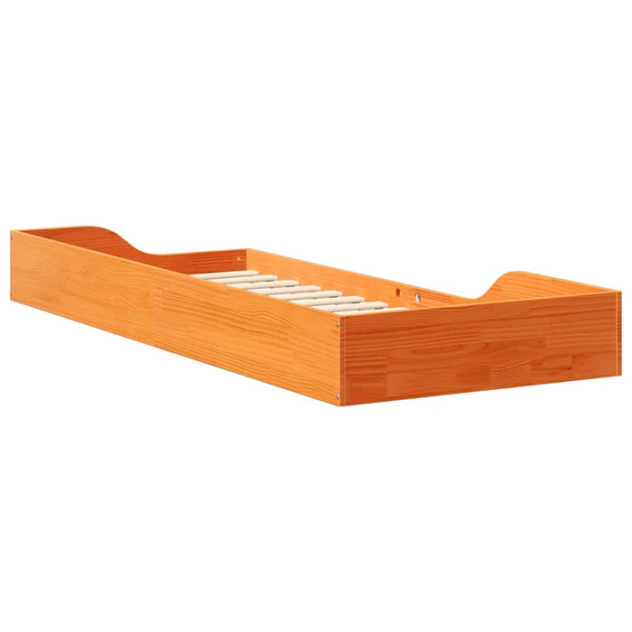 vidaXL Struttura letto a terra Cera marrone 100 x 220 cm