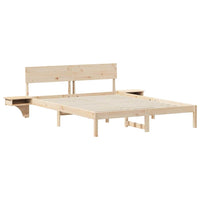 vidaXL Rete letto con comodini Marrone Legno di pino massello
