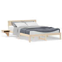 vidaXL Rete letto con comodini Marrone Legno di pino massello
