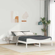 vidaXL Rete letto con comodini Bianco Legno di pino massello