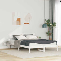 vidaXL Rete letto con comodini Bianco Legno di pino massello