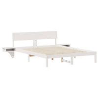 vidaXL Rete letto con comodini Bianco Legno di pino massello