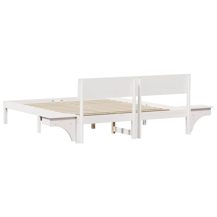 vidaXL Rete letto con comodini Bianco Legno di pino massello