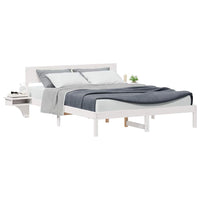 vidaXL Rete letto con comodini Bianco Legno di pino massello