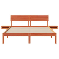 vidaXL Rete letto con comodini Cera marrone Legno di pino massello