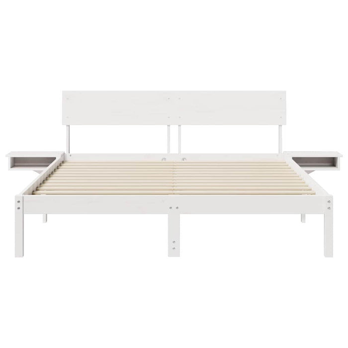 vidaXL Rete letto con comodini Bianco Legno di pino massello