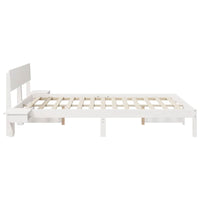 vidaXL Rete letto con comodini Bianco Legno di pino massello