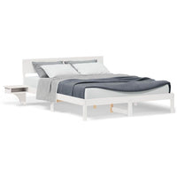 vidaXL Rete letto con comodini Bianco Legno di pino massello
