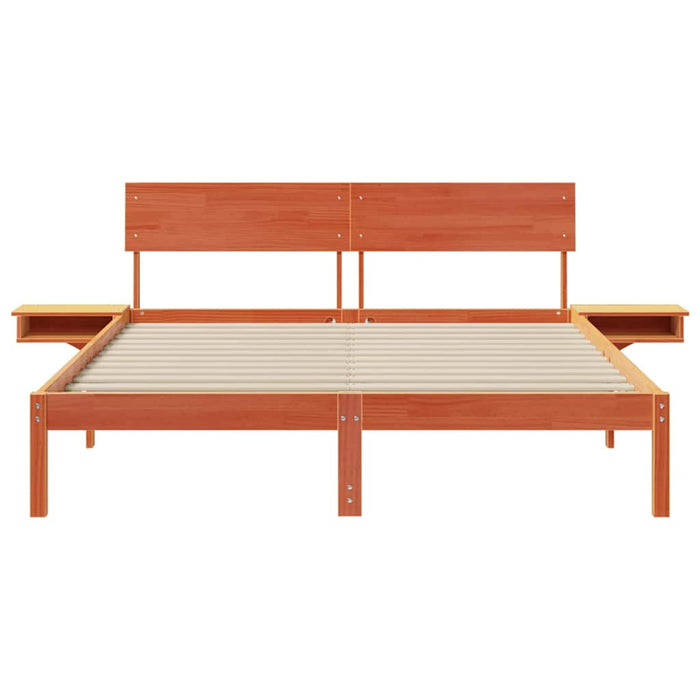 vidaXL Rete letto con comodini Cera marrone Legno di pino massello