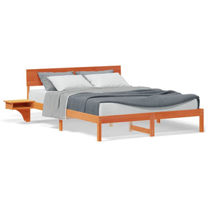 vidaXL Rete letto con comodini Cera marrone Legno di pino massello