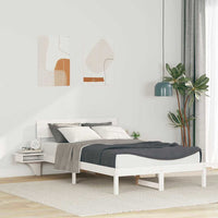 vidaXL Rete letto con comodini Bianco Legno di pino massello