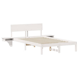 vidaXL Rete letto con comodini Bianco Legno di pino massello