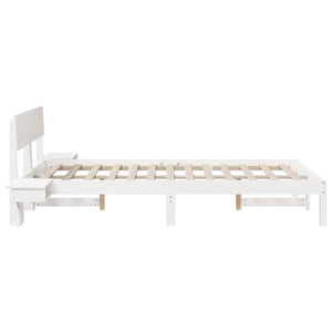 vidaXL Rete letto con comodini Bianco Legno di pino massello