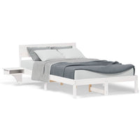 vidaXL Rete letto con comodini Bianco Legno di pino massello