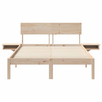 vidaXL Rete letto con comodini Marrone Legno di pino massello