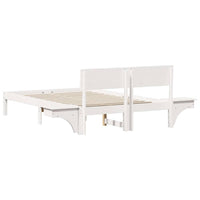 vidaXL Rete letto con comodini Bianco Legno di pino massello
