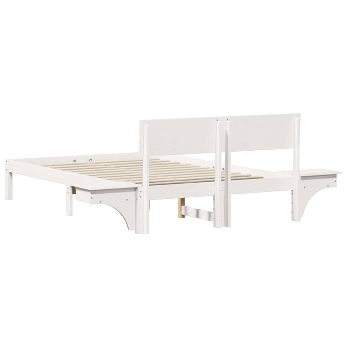 vidaXL Rete letto con comodini Bianco Legno di pino massello
