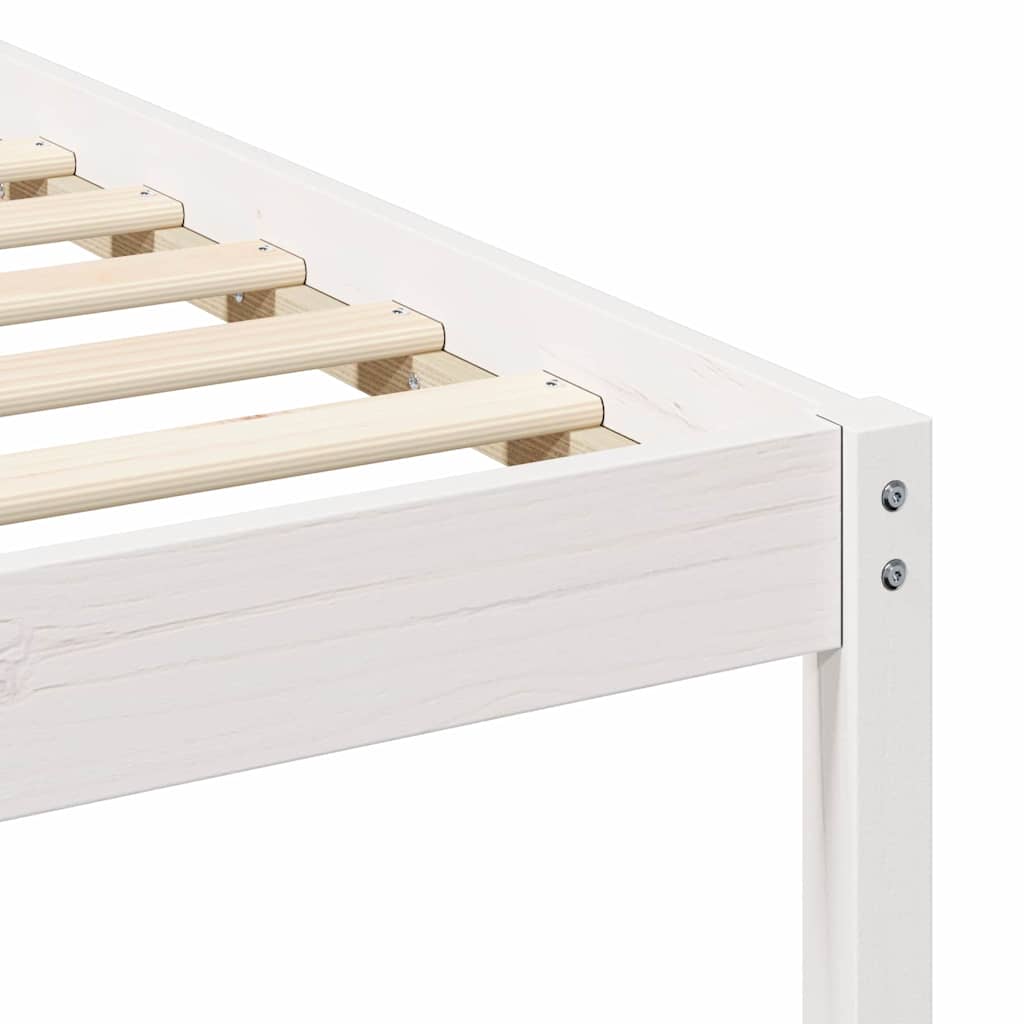 vidaXL Rete letto con comodini Bianco Legno di pino massello