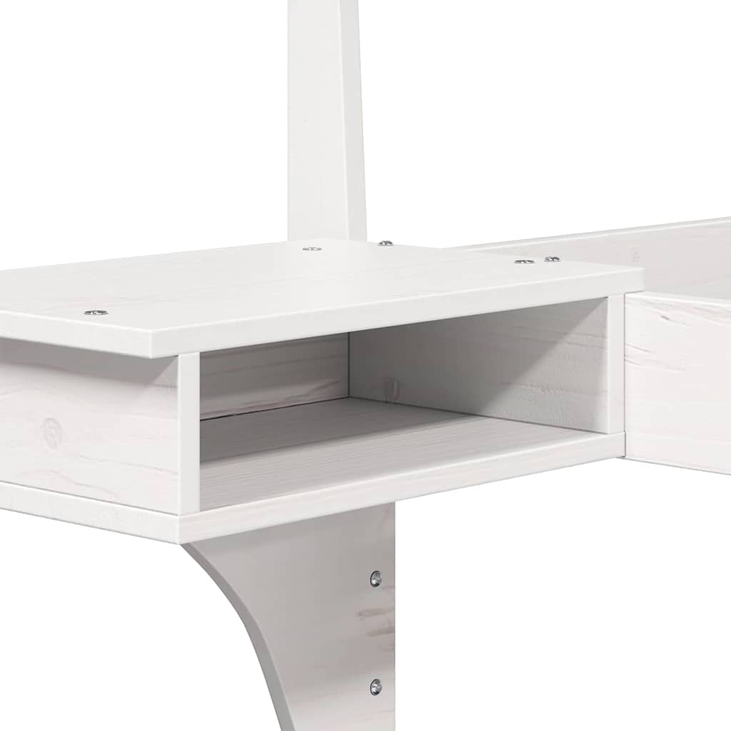 vidaXL Rete letto con comodini Bianco Legno di pino massello