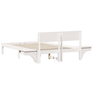 vidaXL Rete letto con comodini Bianco Legno di pino massello