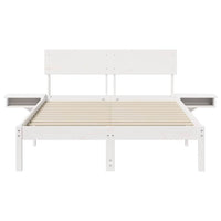 vidaXL Rete letto con comodini Bianco Legno di pino massello