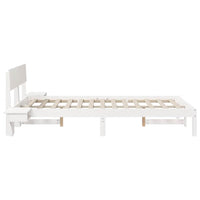 vidaXL Rete letto con comodini Bianco Legno di pino massello