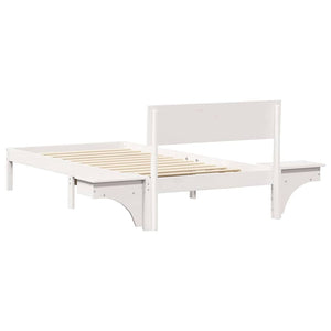 vidaXL Rete letto con comodini Bianco Legno di pino massello