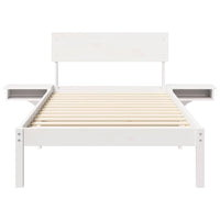 vidaXL Rete letto con comodini Bianco Legno di pino massello