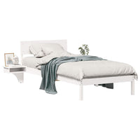 vidaXL Rete letto con comodini Bianco Legno di pino massello