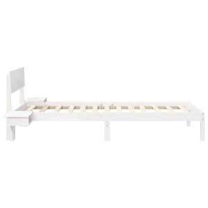 vidaXL Rete letto con comodini Bianco Legno di pino massello