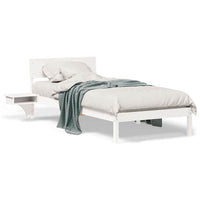 vidaXL Rete letto con comodini Bianco Legno di pino massello