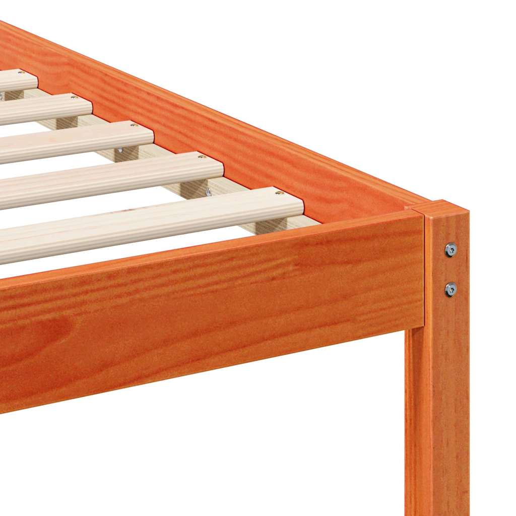 vidaXL Rete letto con comodini Cera marrone Legno di pino massello