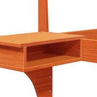 vidaXL Rete letto con comodini Cera marrone Legno di pino massello