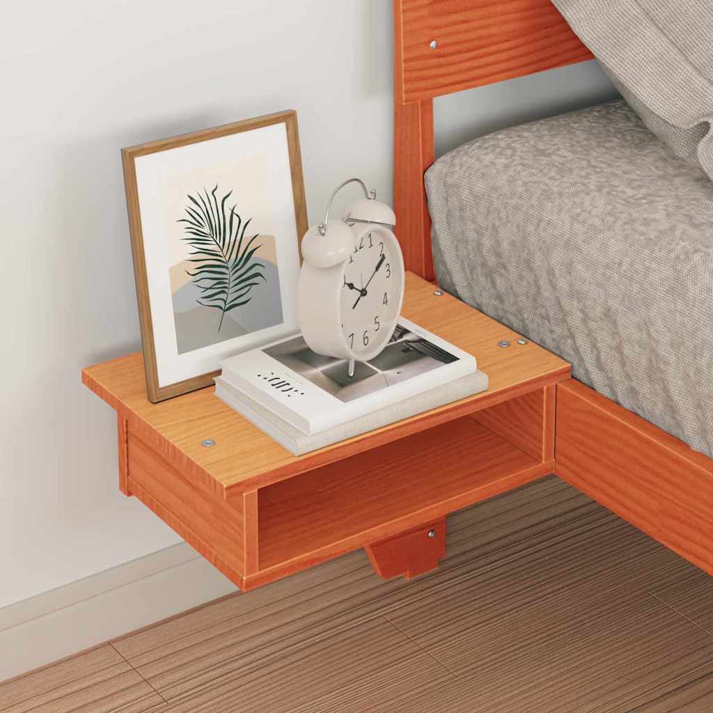 vidaXL Rete letto con comodini Cera marrone Legno di pino massello