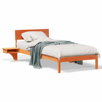 vidaXL Rete letto con comodini Cera marrone Legno di pino massello