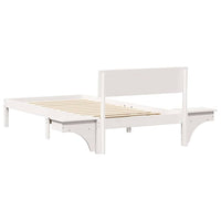 vidaXL Rete letto con comodini Bianco Legno di pino massello