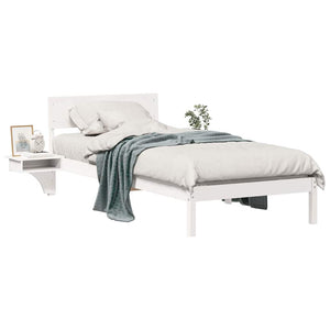 vidaXL Rete letto con comodini Bianco Legno di pino massello