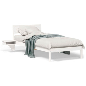 vidaXL Rete letto con comodini Bianco Legno di pino massello