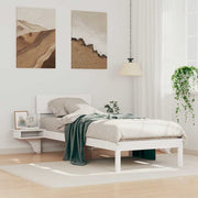 vidaXL Rete letto con comodini Bianco Legno di pino massello