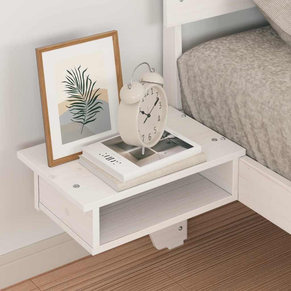 vidaXL Rete letto con comodini Bianco Legno di pino massello