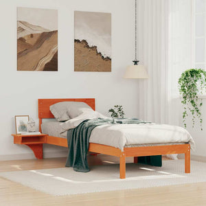 vidaXL Rete letto con comodini Cera marrone Legno di pino massello
