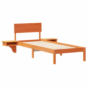 vidaXL Rete letto con comodini Cera marrone Legno di pino massello