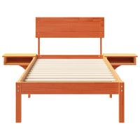 vidaXL Rete letto con comodini Cera marrone Legno di pino massello