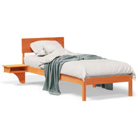 vidaXL Rete letto con comodini Cera marrone Legno di pino massello