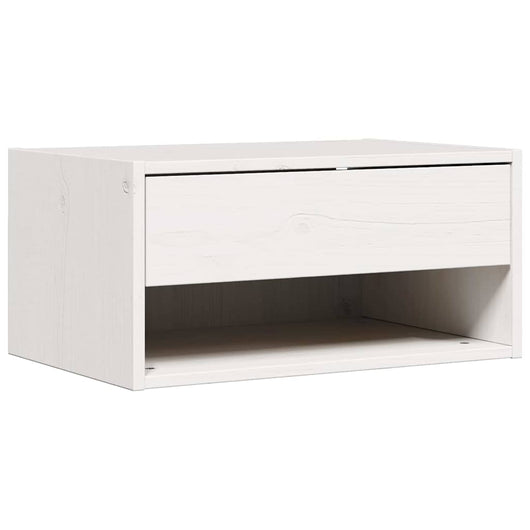 vidaXL Comodino Bianco 50 x 32.5 x 24 cm Legno di pino massello