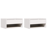 vidaXL Comodino 2 pcs Bianco 50 x 32.5 x 24 cm Legno di pino massello