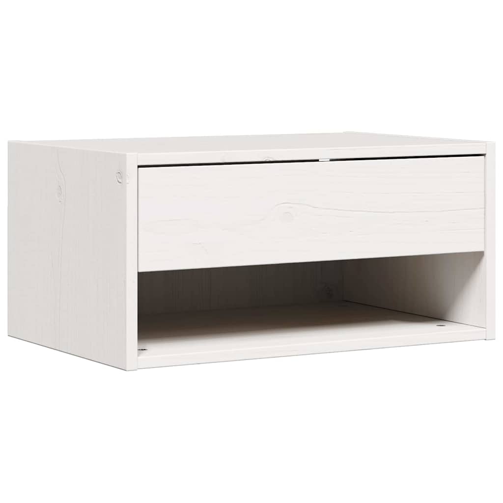 Comodino 2 pz-Set di 2 Tavolino da notte Bianco 50 x 32,5 x 24 cm Legno di pino massello