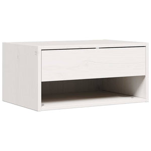 Comodino 2 pz-Set di 2 Tavolino da notte Bianco 50 x 32,5 x 24 cm Legno di pino massello