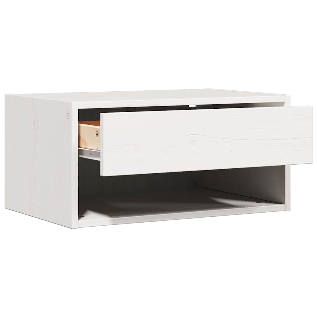 vidaXL Comodino 2 pcs Bianco 50 x 32.5 x 24 cm Legno di pino massello