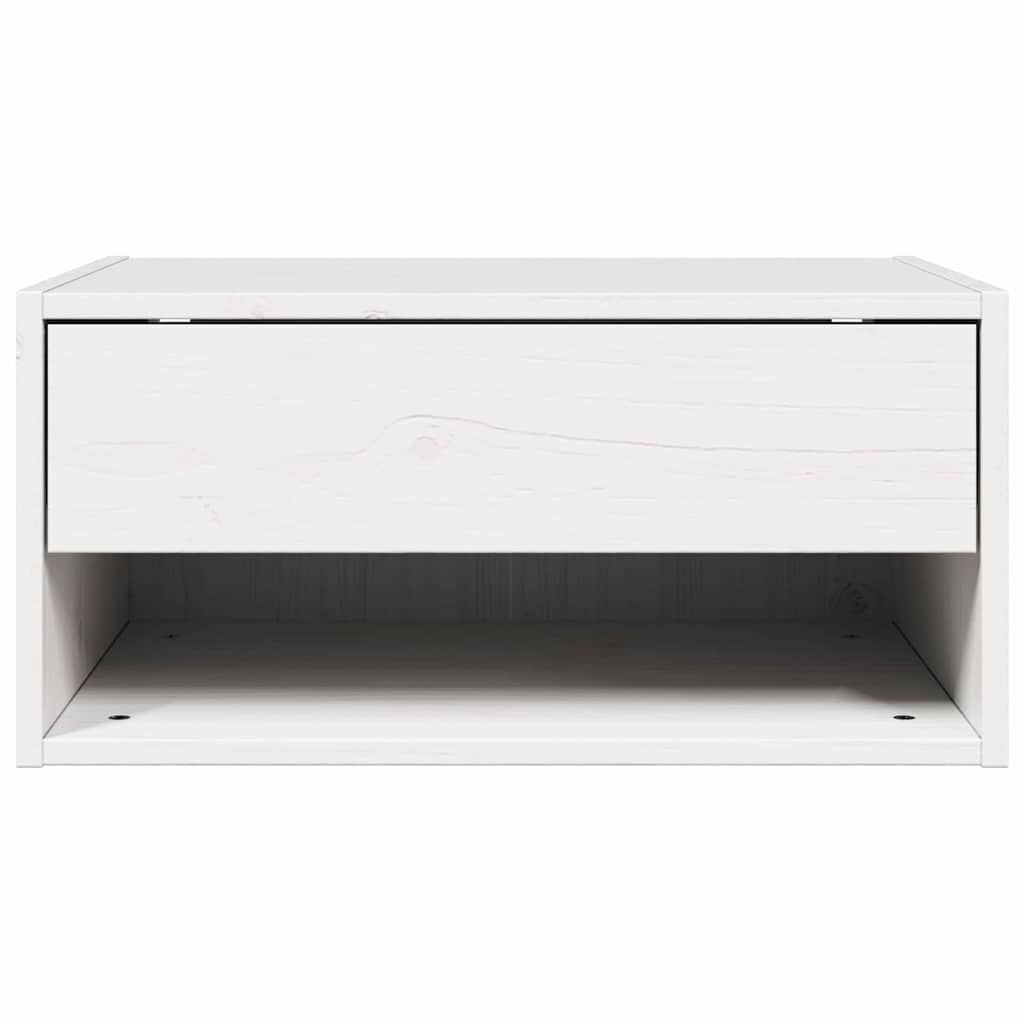 vidaXL Comodino 2 pcs Bianco 50 x 32.5 x 24 cm Legno di pino massello